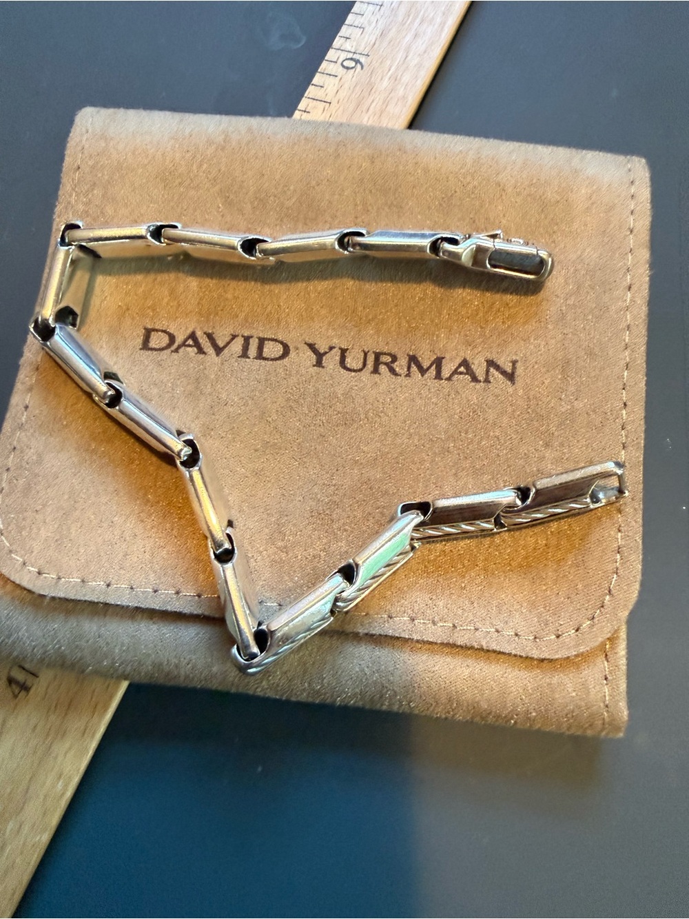 David Yurman Silver Men's chevron Link Bracelet